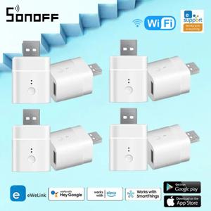 SONOFF 마이크로 USB 어댑터 와이파이 소켓, 스마트 타이밍 충전 플러그, EWelink 앱 제어, 알렉사 구글 앨리스 홈 어시스턴트로 작동, 5V