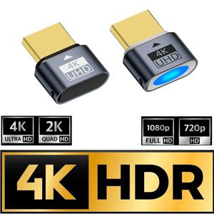 HDMI 호환 더미 플러그 4K HDR 가상 모니터 EDID 에뮬레이터, 헤드리스 고스트 디스플레이 어댑터, 최대 4k @ 60Hz 1080 @ 120Hz 지원