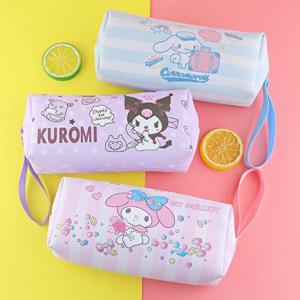 연필 케이스 Cinnamoroll Kuromi 멜로디 편지지 가방 PU 방수 연필 가방 학생 연필 편지지