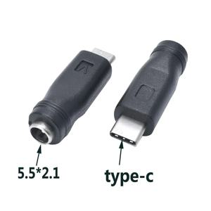 C타입 전원 어댑터 컨버터 플러그, USBC DC5.5X2.1 2.5 전환 DC to USB C타입 충전 케이블 어댑터 컨버터, 1PC