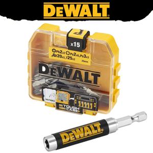 DEWALT 텔레스코픽 자석 거치대 인서트 세트, 드릴 비트, 전동 공구 부착물, DT71511, 비트 16 개, PH2 PZ2 PZ3 T20 T25