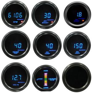 자동차 디지털 게이지 52mm 터보 부스트 PSI 바 오일 압력 오일 수온 게이지 전압계 타코미터 RPM 미터 (경고등 포함)