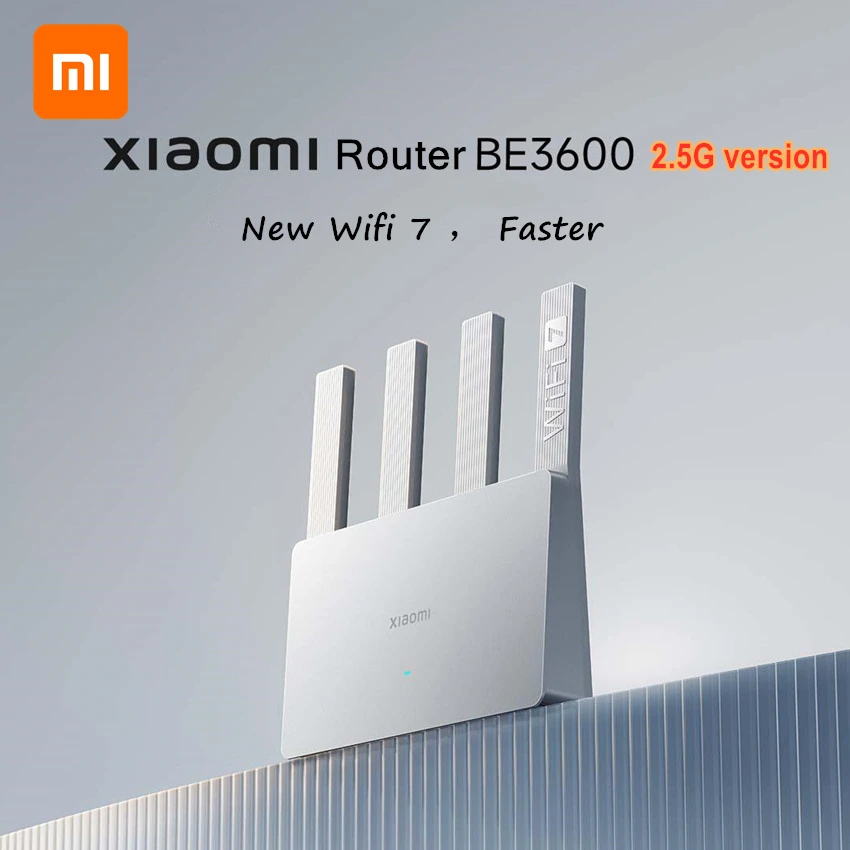 샤오미 듀얼 밴드 메시 고속 네트워크 라우터 BE3600, 와이파이 7 2.5G 이더넷 포트, 3600 Mbps 울트라 MLO, Mi Home 앱으로 작동