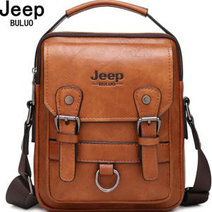 JEEP BULUO 다기능 비즈니스 핸드백 남자 새로운 남자의 어깨 가방 대용량 가죽 메신저 가방 크로스 바디 빅 브랜드