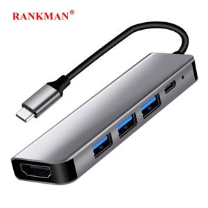 Rankman USB C 허브-4K HDMI 호환 USB 3.0 2.0, C타입 PD 충전 도크, 맥북 아이패드 삼성 S20 덱스 TV 노트북 마우스용