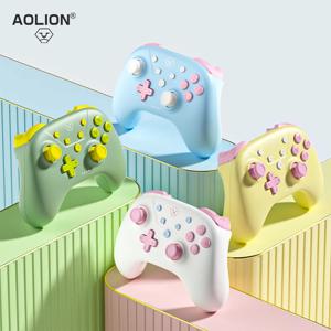 AOLION 블루투스 컨트롤러, 닌텐도 스위치, PC, iOS, 안드로이드 게임 프로 게임패드용, 지지대 튜브로 기능