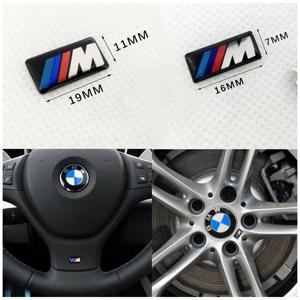 로고 M 엠블럼 스티어링 휠 배지 림 스티커, BMW E39 E46 E30 E36 E87 E60 E90 F30 F20 X3 X5 X6 액세서리, 16mm, 19mm, 2 개