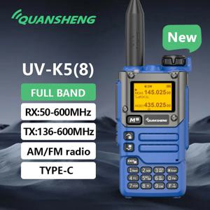 Quansheng UV K5 (8) 워키토키, 휴대용 Am Fm 양방향 라디오 커뮤테이터 스테이션, 아마추어 햄 무선 세트, 장거리 리시버