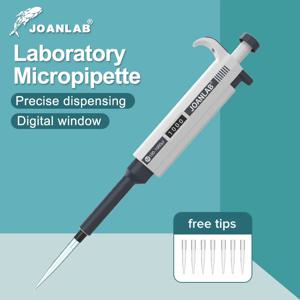 JOANLAB Micropipette 실험실 자동 피펫 디지털 조정 가능한 플라스틱 피펫 피펫 팁이있는 화학 실험실 장비