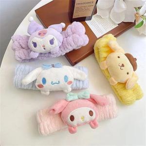 Kuromi Melody 귀여운 페이스 워시 메이크업 헤어 밴드 Kawaii Cinnamoroll Sweet Non Slip 탄성 헤어 액세서리