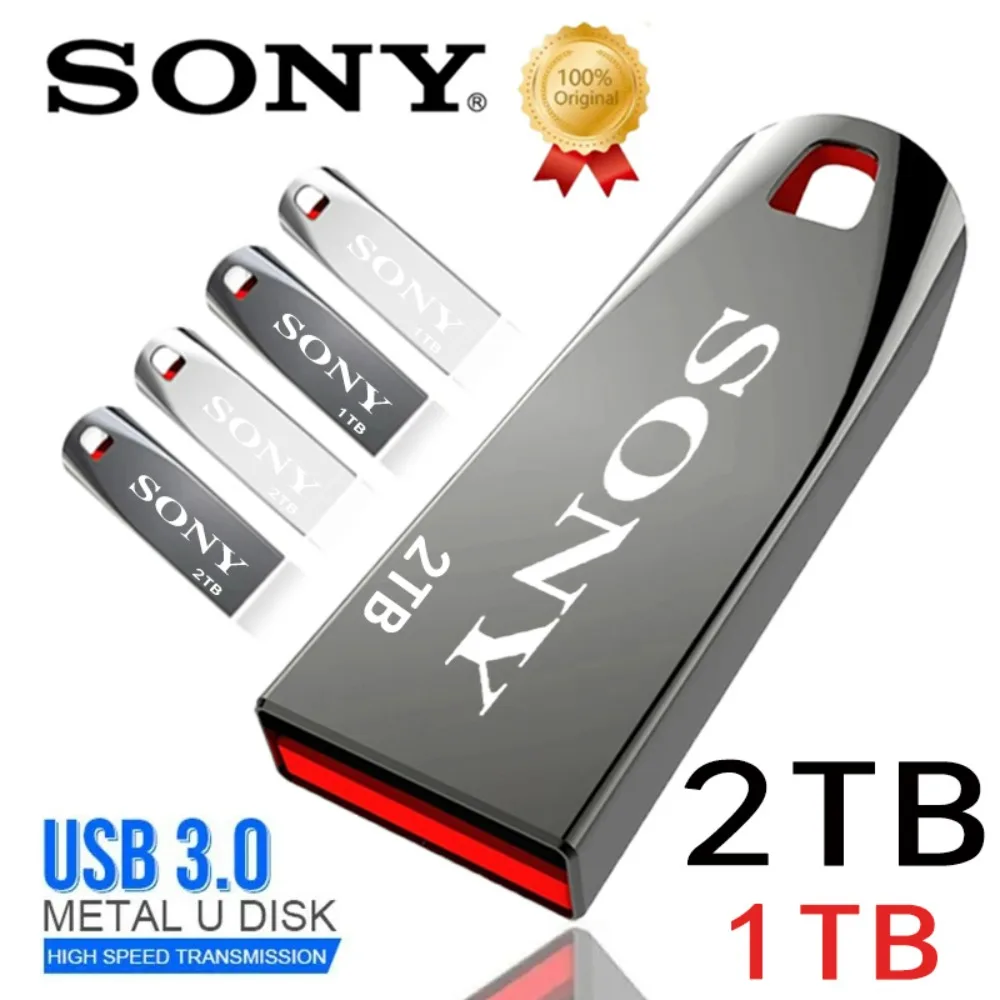 SONY USB 3.0 플래시 드라이브, 고속 금속 펜드라이브, 휴대용 USB 드라이브, 방수 메모리, USB 플래시 디스크, 1TB, 2TB