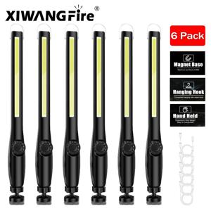 1-10pcs COB LED 손전등 자기 작업 빛 USB 충전식 토치 휴대용 랜턴 검사 빛 캠핑 자동차 수리 램프
