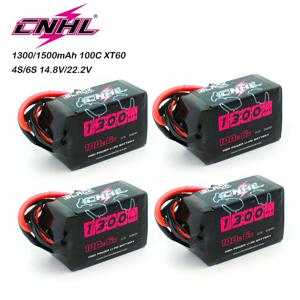 CNHL 4S 6S 14.8V 22.2V 리포 배터리, 1300mAh 1500mAh 100C, XT60 플러그 포함, RC FPV 비행기 쿼드콥터 헬리콥터 드론용, 4 개