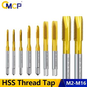 CMCP 나사 탭 HSS 6542 나사 탭 스트레이트 플루트 미터법 탭 드릴 수공구 M2 M2.5 M3 M3.5 M4 M5 M6 M8 M10 M12 M14 M16