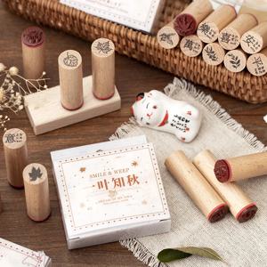 Yofun 4 Pc/디자인 식물 꽃 잎 나비 단어 나무 고무 스탬프 DIY Scrapbooking 저널 장식 학교 용품