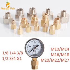 M14*1.5 M20*1.5 M10 16 22 황동 파이프 육각 니플 피팅 퀵 커플러 어댑터 1/8 1/4 1/2 압력 게이지 변환 구리 조인트