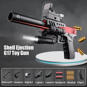 쉘 배출 G17 소프트 총알 장난감 총 사막 독수리 Airsoft 권총 폼 발사기 어린이를위한 소년 선물 CS 슈팅 게임 무기