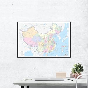 이웃 국가 장식이있는 중국지도 영어 학습 용품에 그림 캔버스 가로 버전 594*420mm