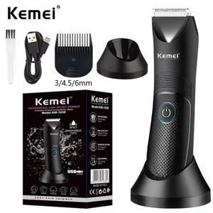 Kemei KM-1838 사타구니 부분 헤어 트리머, 잔디 예초기 세라믹 블레이드, 방수 습식 건식 클리퍼, 음모 겨드랑이 바디 헤어 위생 면도기