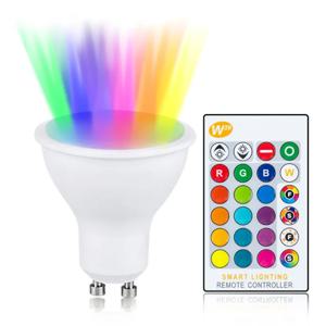 리모컨 침실 주변 조명, 거실 배치 조명, RGB LED 전구, 16 색, 24 키, AC 85-265V, 10W, GU10