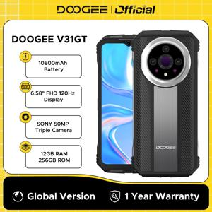 DOOGEE V31GT 견고한 휴대폰, 6.58 인치 FHD 디멘시티 1080 옥타 코어 5G 열화상, 10800mAh 66W 고속 충전 휴대폰, 월드 프리미어