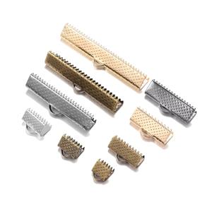 10-50pcs 크림프 비즈 코브 걸쇠 코드 엔드 캡 문자열 리본 가죽 클립 폴드 오버 커넥터 DIY 쥬얼리 결과 용품