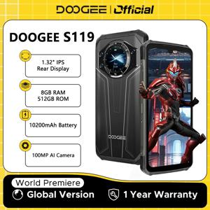 DOOGEE S119 견고한 휴대폰, 6.72 인치 FHD + IPS 화면, 8GB RAM, 512GB ROM, 100MP AI 메인 카메라, 10200mAh 배터리, 33W 안드로이드 14 NFC