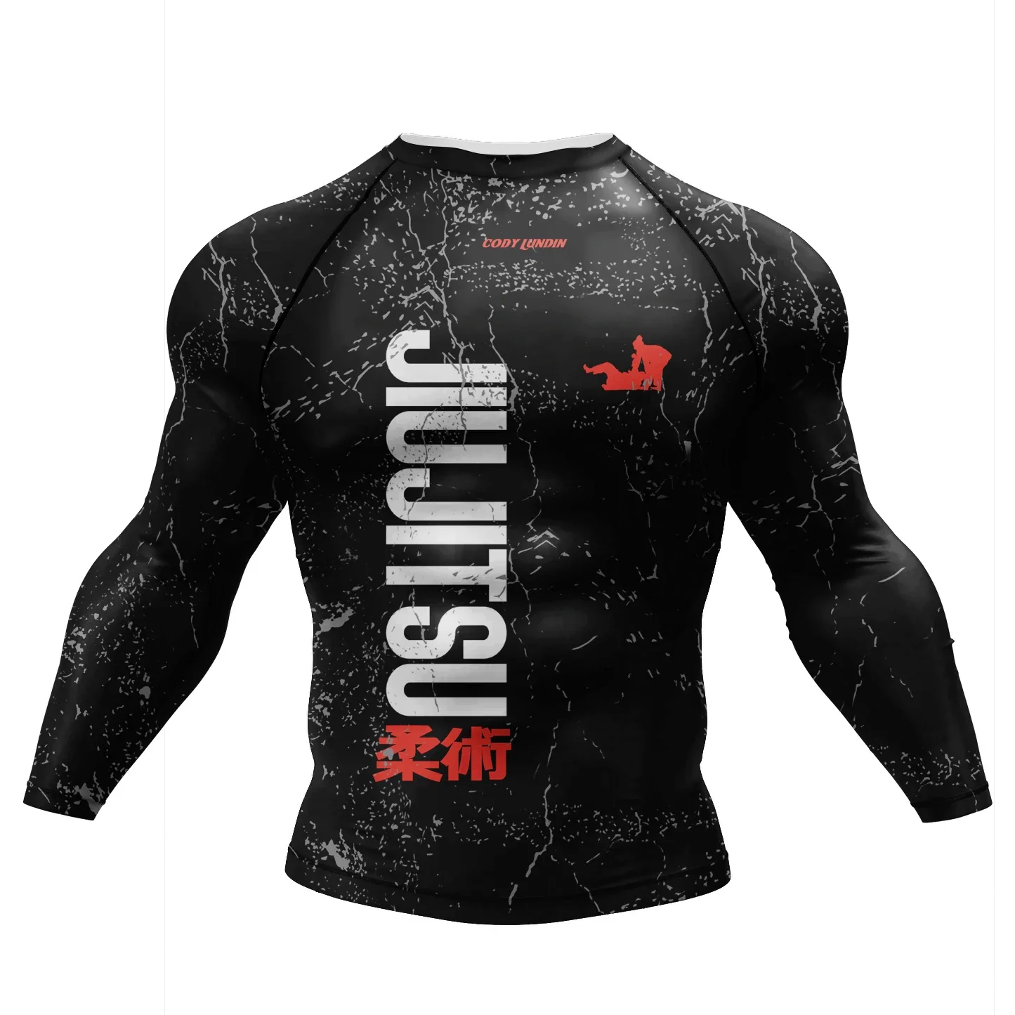 사용자 정의 뜨거운 판매 코디 Lundin 레슬링 BJJ Jiu Jitsu 러쉬 가드 남성용 3D 승화 문신 꽉 긴 소매 킥복싱 저지