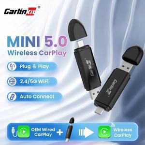 CarlinKit 미니 5 무선 카플레이 어댑터, 스마트 카플레이 박스, OEM 차량용 USB 동글, 플러그 앤 플레이, 와이파이, 블루투스 자동 연결