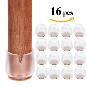 4 크기 16pcs 투명 실리콘 의자 다리 가구 다리 모자 피트 패드 가구 테이블 커버 바닥 보호대 글라이드 피트 캡