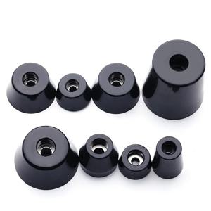 8pcs 안티 슬립 가구 다리 피트 블랙 스피커 캐비닛 침대 테이블 상자 원추형 고무 충격 패드 바닥 보호기 가구 부품