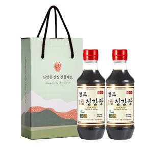 신앙촌 레드K 2호 양조간장 선물세트 1급 진간장 500mL×2 C