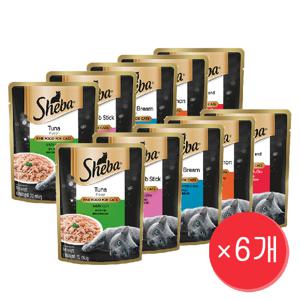 쉬바 고양이 습식 주식 파우치 70g  x 6개 세트