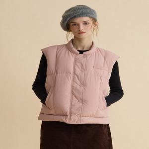 HULDA reversible down padding vest_GRAY/PINK_FREE