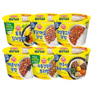 오뚜기 컵밥 6종 선택/김치알밥/불닭마요/오삼/돌솥비빔/매콤낙지/차돌된장 외 선택