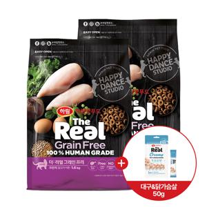 더리얼 캣 그레인프리 크런치 닭고기 키튼 3.2kg + 크리미 대구 닭가슴살 50g