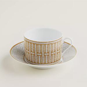 모자이크골드 브랙퍼스트 컵 & 소서 2P 세트 Hermes Mosaique Gold Breakfast Cup and Saucer 2P set