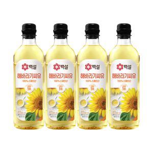 백설 해바라기씨유 900ml x4개