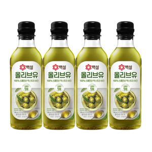 백설 압착올리브유 500ml x4개