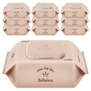 Bebeen 오리지널 플러스 영유아물티슈 캡형, 55g, 100개입, 10개