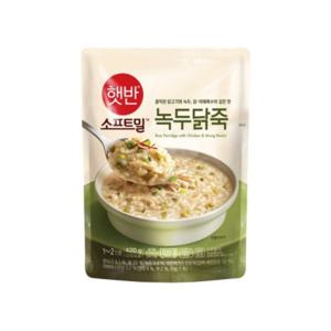 CJ 햇반소프트밀 녹두닭죽 420g 5개 비비고 파우치죽