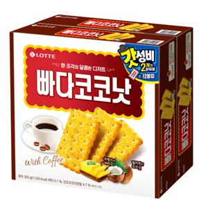 롯데제과 빠다코코낫 비스킷 300g x 2개 /과자 간식 프랑스산 버터