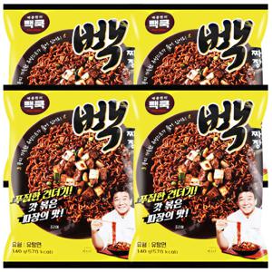 더본코리아 백종원의 빽쿡 빽짜장 140g x 4개 / 라면 봉지라면