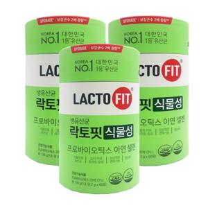 락토핏 생유산균 식물성 프로바이오틱스 아연 2g x 60포 3통 HI