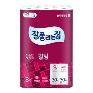 잘풀리는집 퀼팅 3겹 데코 30롤 1팩 휴지 롤휴지 미래생활