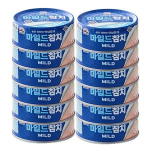 사조 참치 캔 마일드 135g x12개 / 안심따개