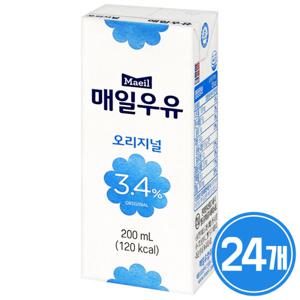 매일 멸균우유 200ml 24팩 매일우유 흰우유