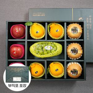 [미담]프리미엄 특2호 사과3과+배3과+한라봉4과+샤인머스켓1수 5.5kg 혼합과일선물세트