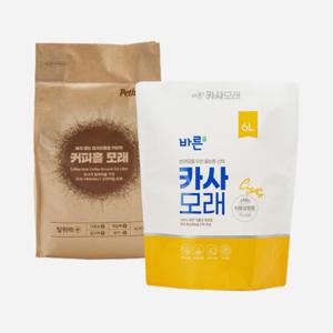 [2개세트] 바른카사모래 라이트 6L (4.2kg) (가는입자) + 펫띵