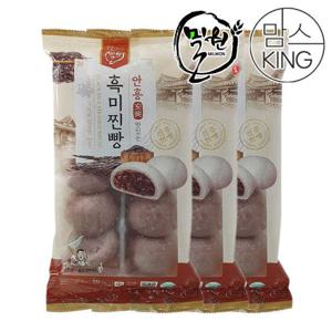 [맘스킹]밀원안흥흑미찐빵 10개(500g)x3-수입팥